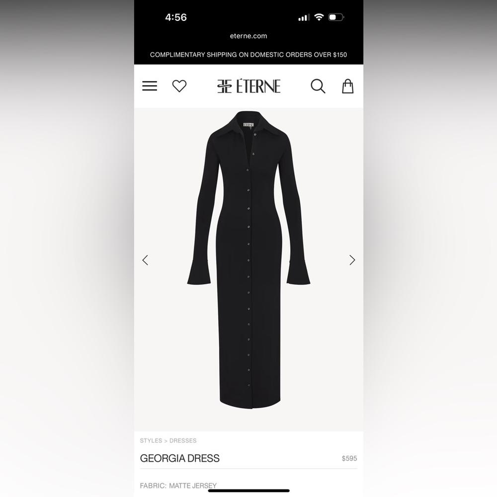 Eterne Midnight Black Georgia Gown - wore once size small - super cute